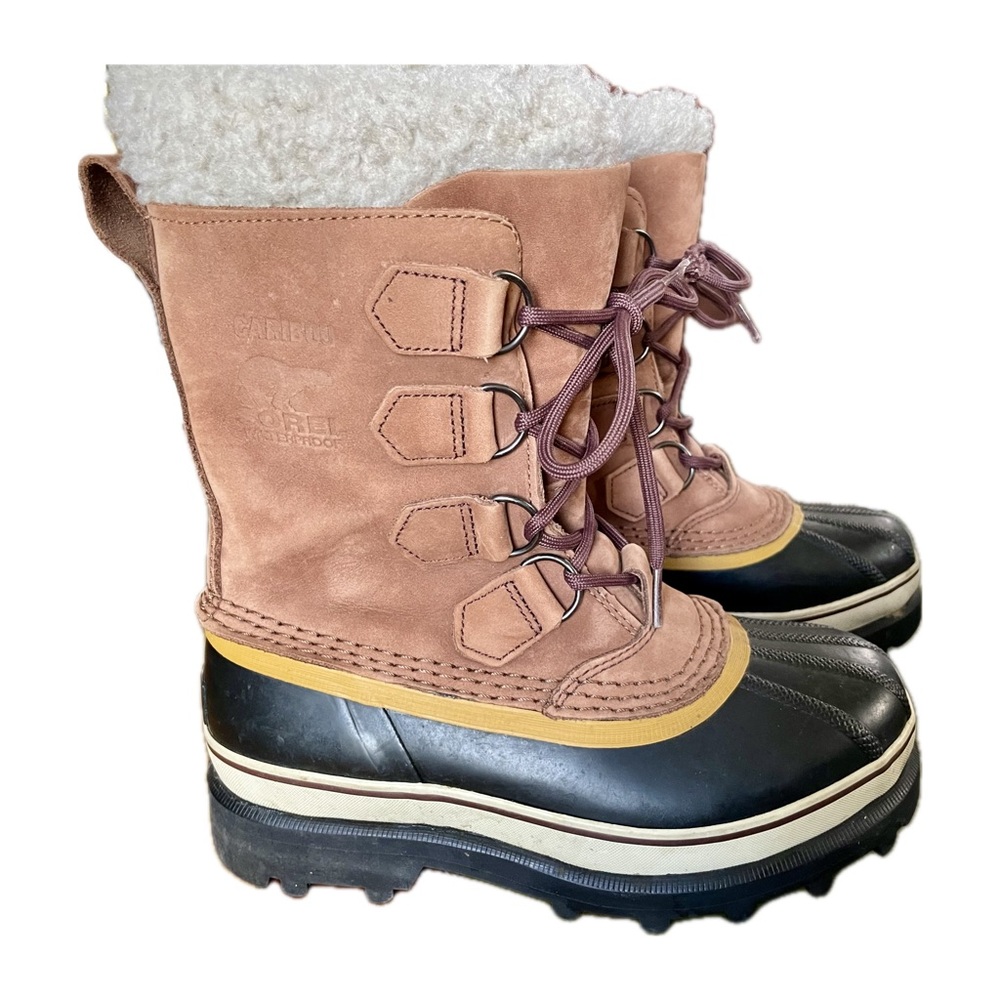 Sorel Women's Caribou Winter/Snow Boot in Buff women’s sz 5.5 YOUTH sz 4